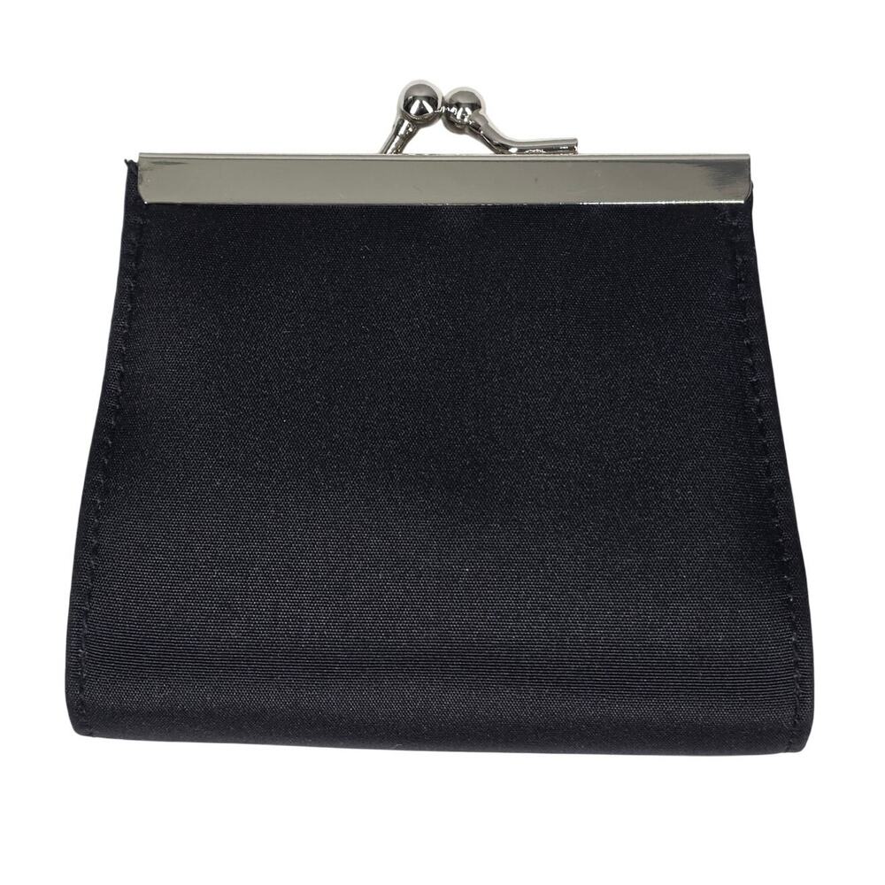 VINTAGE‑STYLE BLACK CLASP COIN PURSE – METAL FRAME – 3" x 3.75"